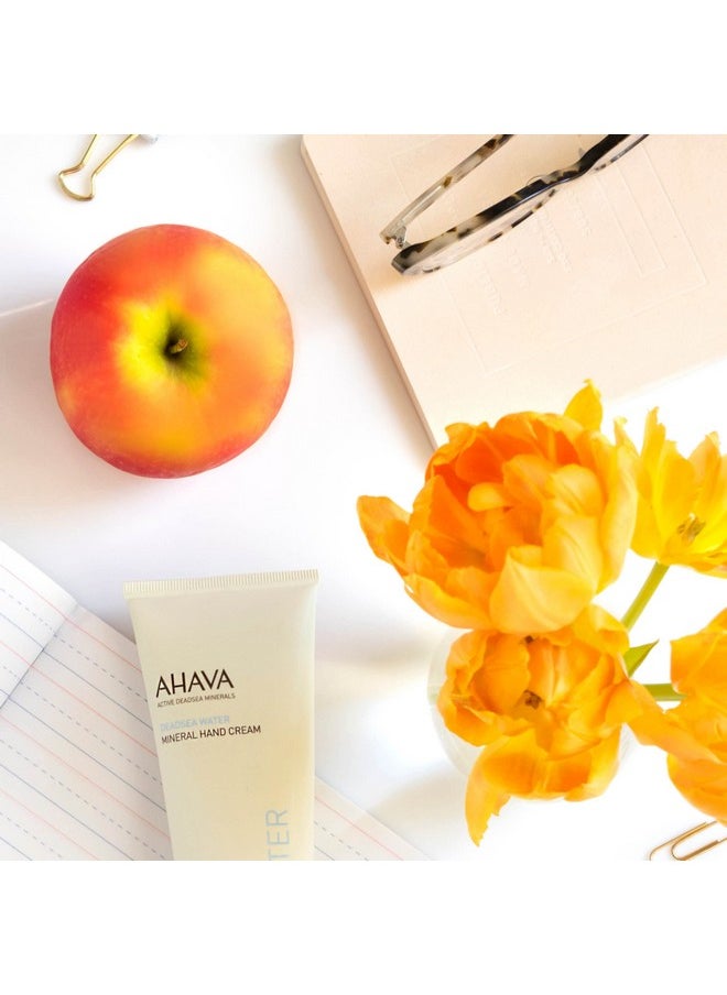 AHAVA Dead Sea Water Mineral Hand Cream - Hand Moisturizer For Dry Cracked Hands, Light & Fast Absorbing, Enriched with Exclusive blend Osmoter, Smoothing Witch Hazel & Soothing Allantoin, 3.4 Fl.Oz