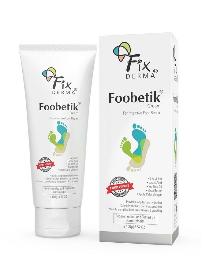 Fixderma Foobetik Cream, Foot cream, Foot care, For Dry & Cracked Feet, Moisturizes & Soothes Feet, Heel Repair, For Calloused, or Chapped Skin, Paraben Free 100gm