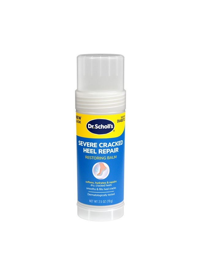 Dr. Scholl's Severe Cracked Heel Repair Restoring Balm 2.5oz, with 25% Urea for Dry, Cracked Feet, Heals and Moisturizes for Healthy Feet