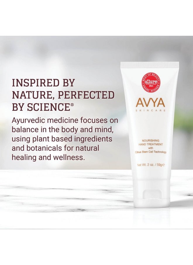 AVYA Hydrating Hand Lotion for Dry Skin - Nourishing Hand Healing Treatment for Dry and Ashy Skin/Hyaluronic Acid and Citrus Stem Cell Technology/Advanced Ayurvedic Skincare (2oz)
