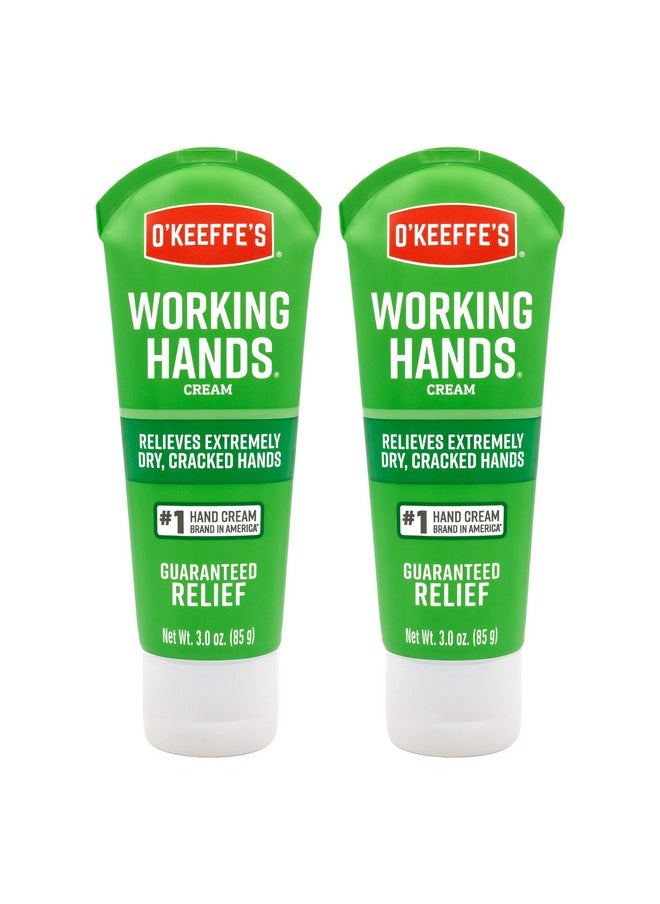 O'Keeffe's Working Hands Hand Cream; Relieves and Repairs Extremely Dry Hands; 3 oz Tube; (Pack of 2)