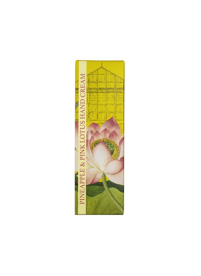 The English Soap Company Royal Botanical Gardens Kew Hand Cream, Luxury Pineapple Hand Cream, Moisturising Hand Cream for Men and Women, Pineapple and Pink Lotus Scent 75ml
