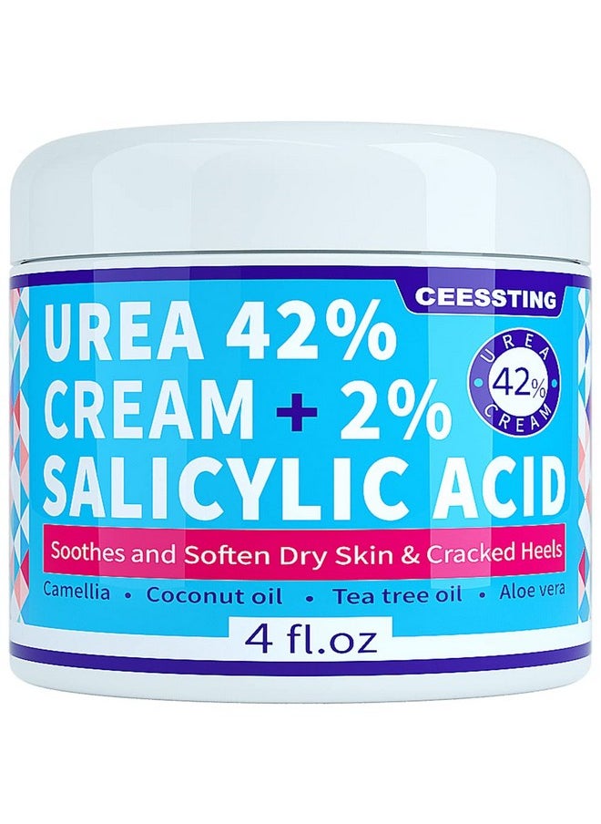 ENVISHA Urea Cream 42 Percent for Feet - 42% Urea Foot Cream with 2% Salicylic Acid - For Feet, Hands, Heels, Elbows, Nails & Knees - 4 oz