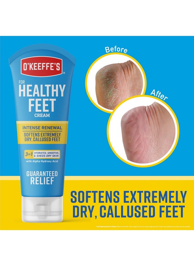 O'Keeffe's K0400008 Healthy Feet Exfoliating Foot Cream, 3 ounce Tube