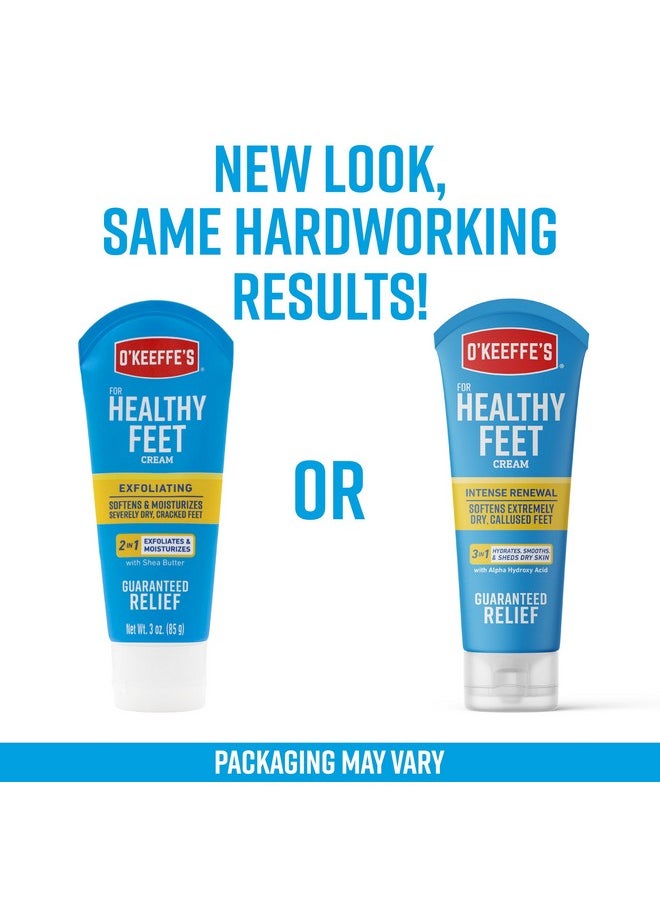 O'Keeffe's K0400008 Healthy Feet Exfoliating Foot Cream, 3 ounce Tube