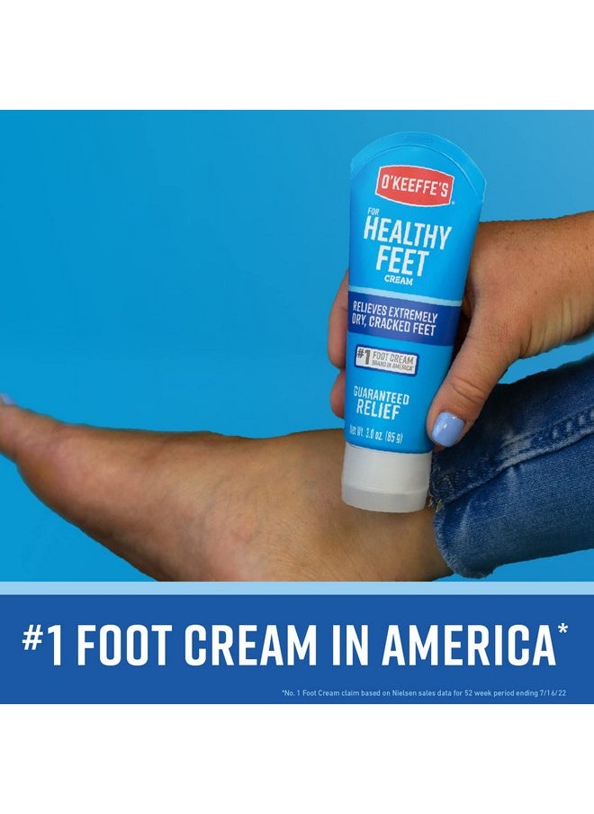 O'Keeffe's for Healthy Feet Foot Cream; Guaranteed Relief for Extremely Dry; Cracked Feet; Clinically Proven to Instantly Boost Moisture Levels; 3.0 Ounce Tube; (Pack of 1)