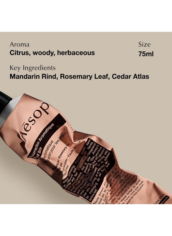 Aesop Resurrection Aromatique Hand Balm | Rich, Moisturizing Balm for Hands and Cuticles | Fragrant Botanicals and Skin-Softening Emollients | 2.5 oz