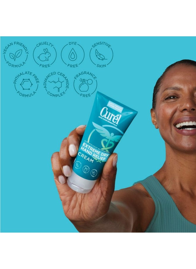 Curel Extreme Dry Hand Cream, Travel Size Lotion for Dryness Relief, Easily Absorbed Hand Cream for Long-Lasting Relief after Washing Hands, with Eucalyptus Extract, 3 Fl Oz (Pack of 3)