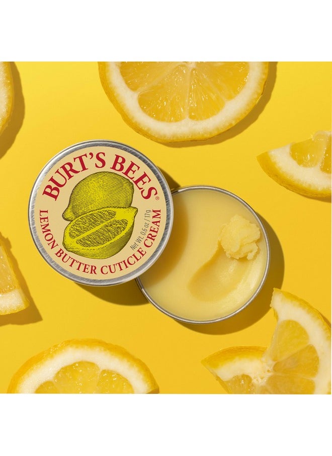 Burt's Bees Christmas Gifts, Hand Skin Care Stocking Stuffers, Moisturizing Cuticle Cream for Dry Skin, 100% Natural Origin, with Lemon Butter, 0.6 oz. (3-Pack)