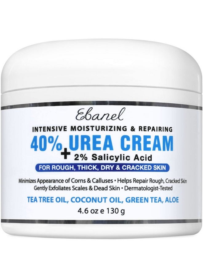 Ebanel Urea Cream 40% plus Salicylic Acid 2%, Foot Cream for Dry Cracked Heels Feet Knees Elbows Hands, Foot Dead Skin Cuticle Callus Remover Toenail Softener, Keratolytic Skin Barrier Repair Cream