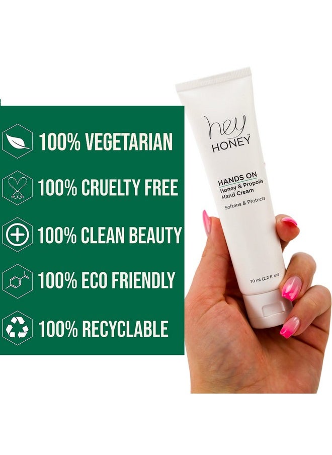 Hey Honey Skincare Hands On| Hydrating Extremely Dry Hand & Elbow Cream | Powered with Shea Butter, Honey & Propolis | Designed To Soften, Brighten & Protect Skin Cracking | 2.2 Oz