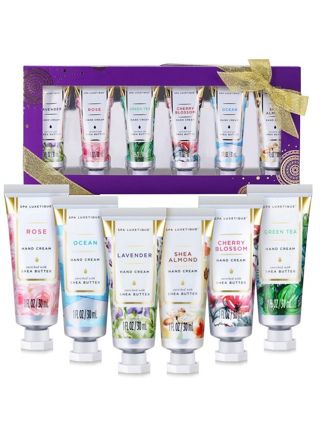 spa luxetique Hand Cream Hand Cream Set Gift for Women Hand Lotion with Natural Aloe and Vitamin E for Dry Skin Mini Travel Size Scented Hand Lotion for Women Birthday Gifts| 6 x 1.0 oz/30ml