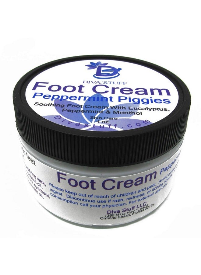 Diva Stuff Peppermint Piggies Soothing Foot Cream w/Eucalyptus, Peppermint & Menthol