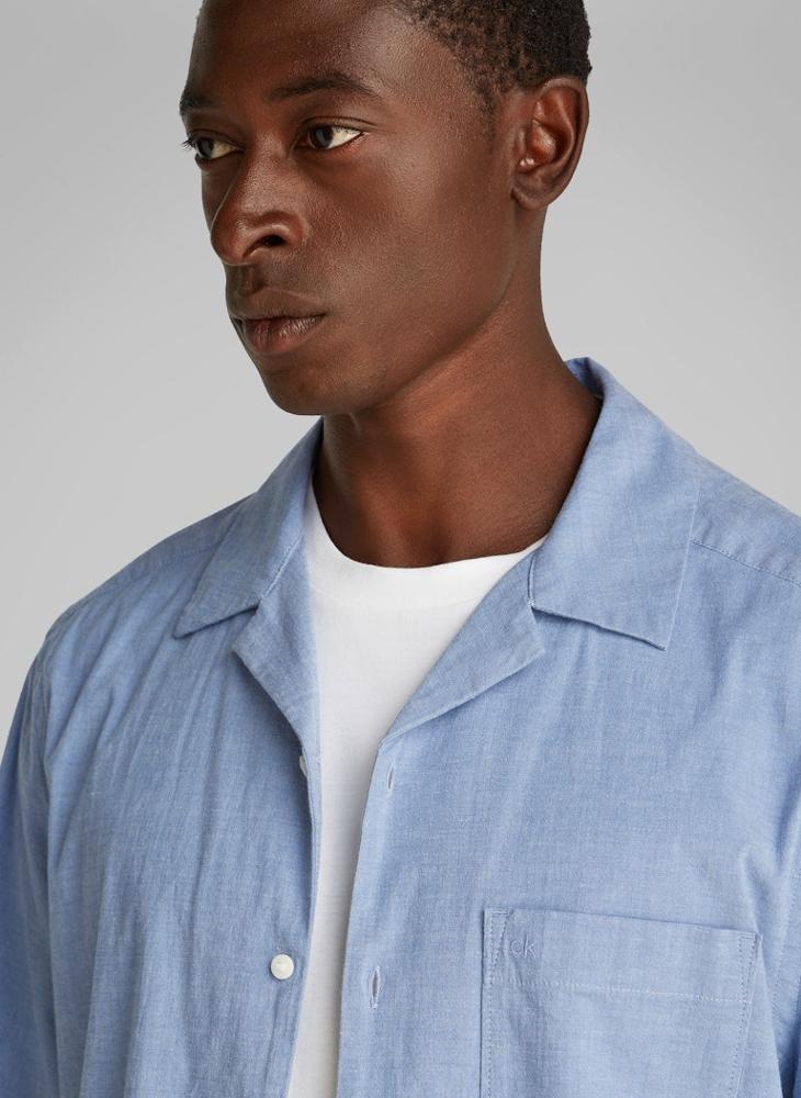 Chambray Cuban Short Sleeve Shirt