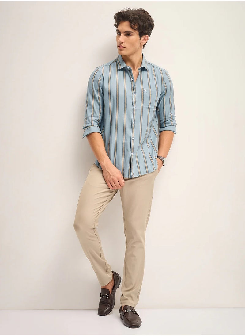 Cotton Shirt for Men | Slim Fit, Long Sleeve, Casual & Formal Wear | Soft, Breathable Fabric for Office, Everyday, & All-Season Use in Classic & Trendy Colors