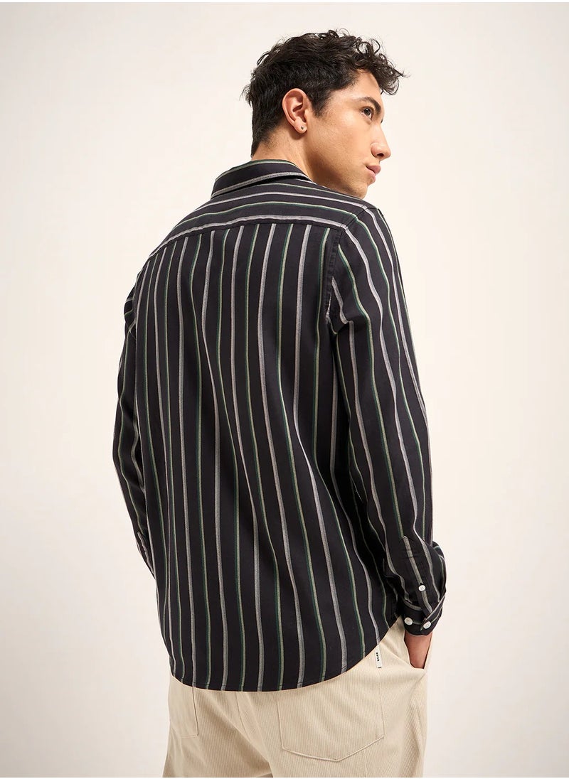 Cotton Shirt for Men | Slim Fit, Long Sleeve, Casual or Formal Button-Down | Soft, Breathable Fabric for Work, Everyday, & All-Season Wear in Stylish Colors