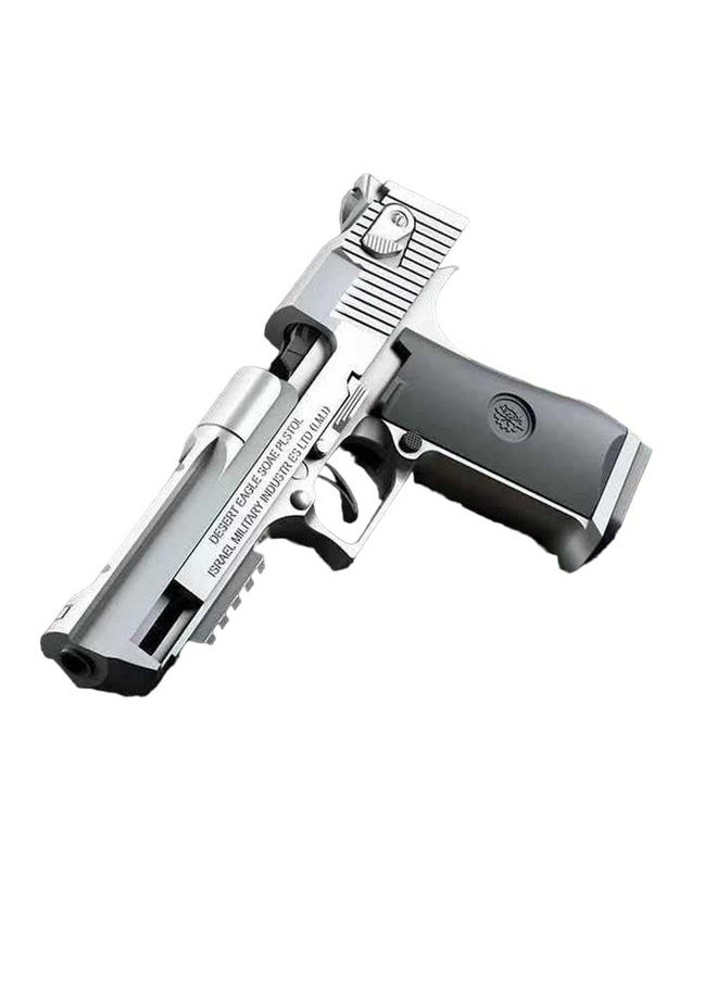 Home Buy Toy Gun with Jump Ejectinging Magazine, Soft Bullets & Pull Back Action, Pistol Toys for Boy Birthday Gift Item Foam Blaster Bullet Gun with 20 Pcs Darts (Silver)