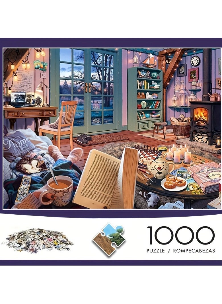 1000-Piece Cozy Home Scene Jigsaw Puzzle for Adults u0026 Teens – Challenging Mini Puzzle with Micro Pieces, Ideal for Relaxation and Home Decoration – Perfect for Beginners and DIY Enthusiasts, Edu