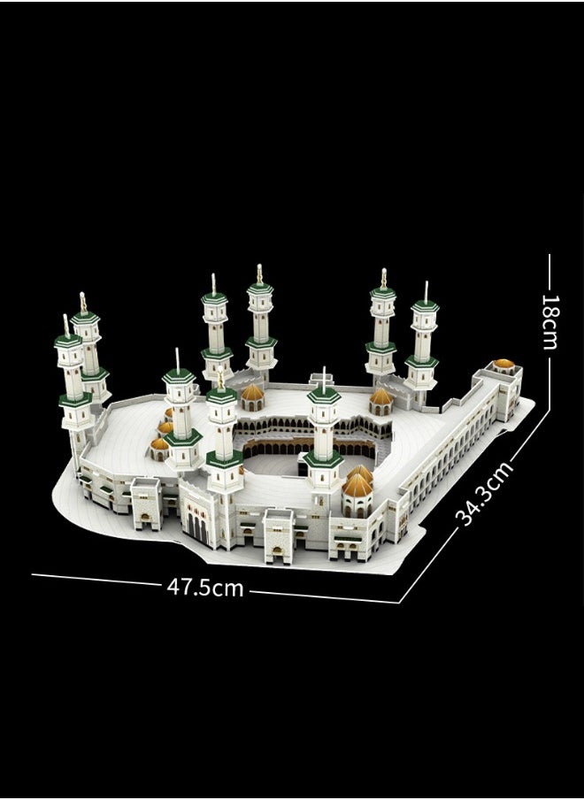 Great Mosque of Mecca 3D Puzzle, Islamic Mecca Mosque DIY Puzzle Toy, Saudi Arabian Architecture Building Block Model, Gifts for Kids Adult
