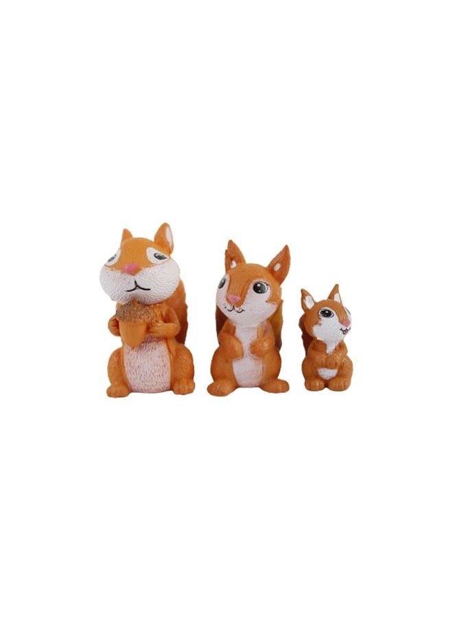 Wonderland Miniature Toys Set of 3 Family Mini Squirrel