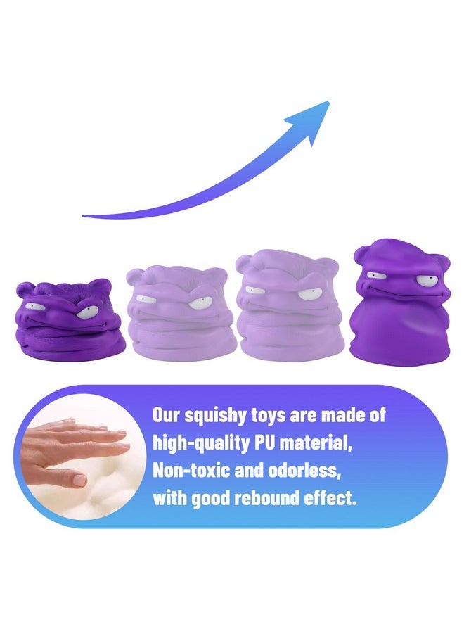 Anboor 9.8inches Jumbo Squishies Purple Monster Toy Kawaii Gaint Soft Animal Toy Slow Rising Scented Squishys Stress Relief Squeeze Toy Kids Toys for Halloween Birthday Party Deco