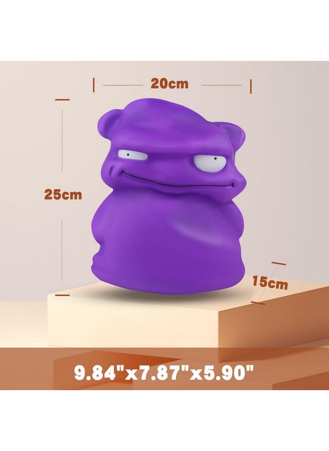 Anboor 9.8inches Jumbo Squishies Purple Monster Toy Kawaii Gaint Soft Animal Toy Slow Rising Scented Squishys Stress Relief Squeeze Toy Kids Toys for Halloween Birthday Party Deco