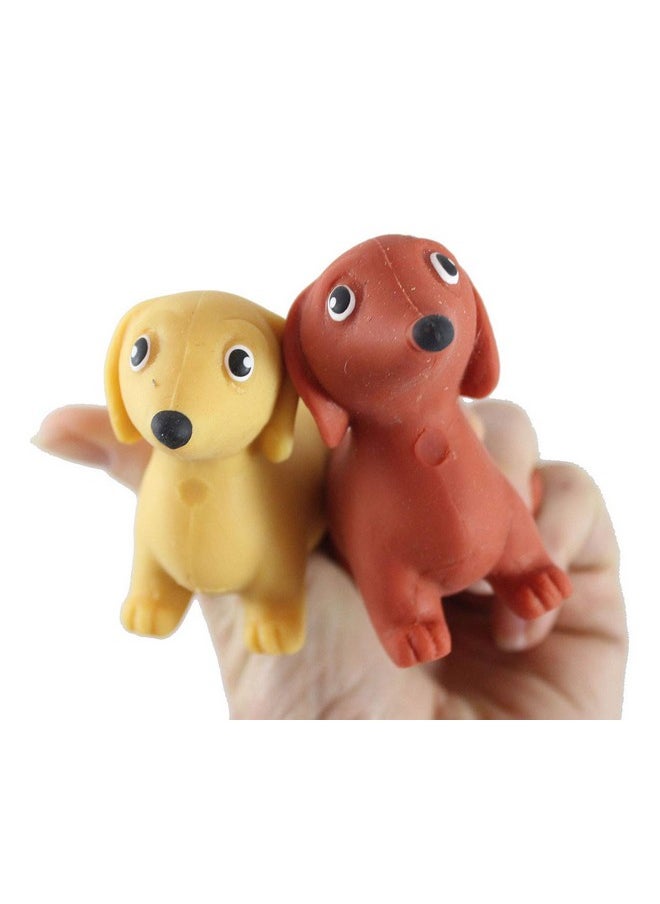 Curious Minds Busy Bags 2 Stretchy Weiner Dog Crushed Bead Sand Filled - Doggy Lover Sensory Fidget Toy Weighted (Random Colors)