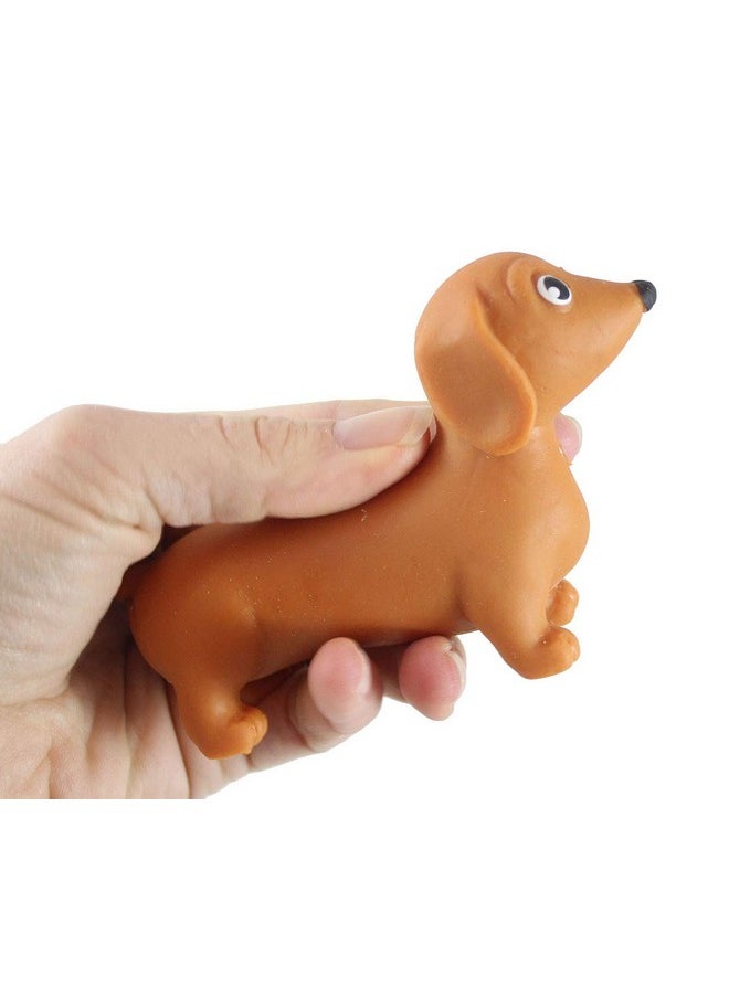 Curious Minds Busy Bags 2 Stretchy Weiner Dog Crushed Bead Sand Filled - Doggy Lover Sensory Fidget Toy Weighted (Random Colors)