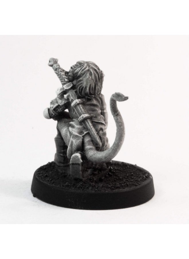 Stonehaven Miniatures Female Teifling Fighter Miniature Figure, 100% Pewter Metal - 22mm Tall - (for 28mm Scale Table Top War Games) - Made in USA