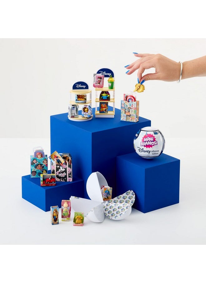 5 Surprise Disney Mini Brands Collectible Toys by ZURU - Great Stocking Stuffers - Disney Store Edition, 2 Capsules of 5 Mystery Toys for Kids, Teens, and Adults (Amazon Exclusive)