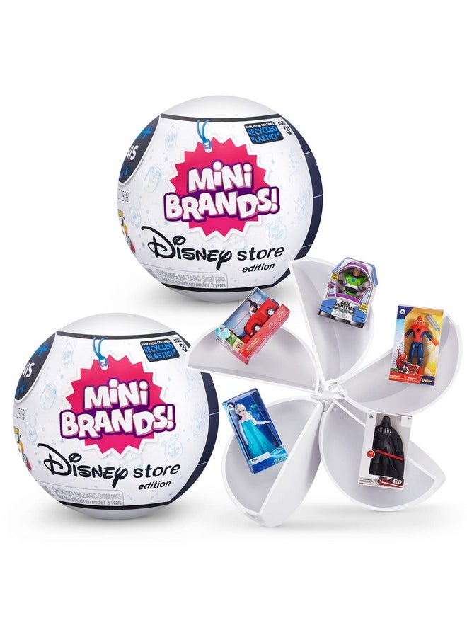 5 Surprise Disney Mini Brands Collectible Toys by ZURU - Great Stocking Stuffers - Disney Store Edition, 2 Capsules of 5 Mystery Toys for Kids, Teens, and Adults (Amazon Exclusive)