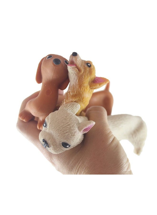 Curious Minds Busy Bags Set of 3 Different Breed Stretchy Dogs - Corgi, Dachshund, and Bulldog - Crushed Bead Sand Filled - Doggy Lover Sensory Fidget Toy Weighted (Random Colors)