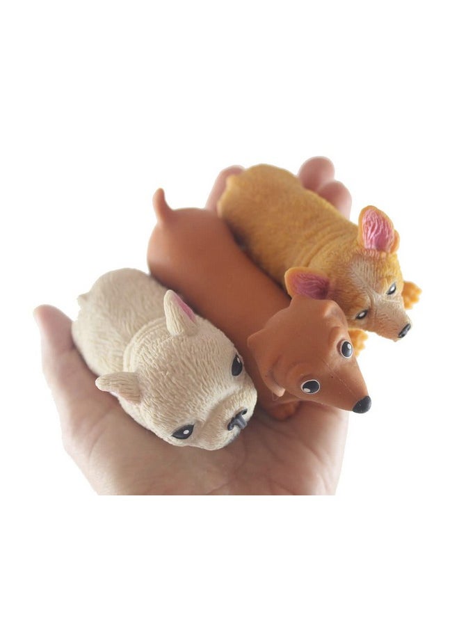 Curious Minds Busy Bags Set of 3 Different Breed Stretchy Dogs - Corgi, Dachshund, and Bulldog - Crushed Bead Sand Filled - Doggy Lover Sensory Fidget Toy Weighted (Random Colors)