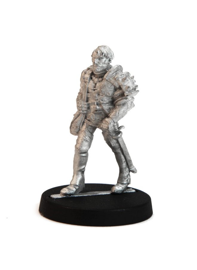 Stonehaven Miniatures Male Human Blademaster Miniature Figure, 100% Pewter Metal - 32mm Tall - (for 28mm Scale Table Top War Games) - Made in USA