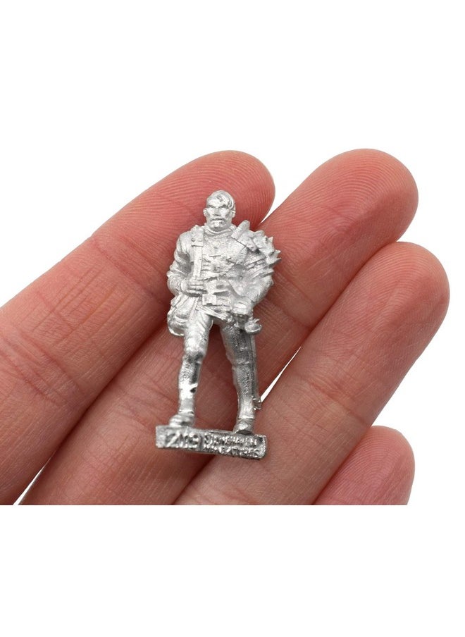 Stonehaven Miniatures Male Human Blademaster Miniature Figure, 100% Pewter Metal - 32mm Tall - (for 28mm Scale Table Top War Games) - Made in USA