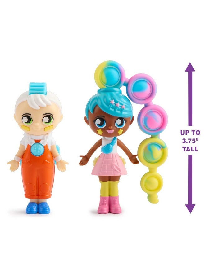 Fashion Fidgets Sensory Toy Dolls - Push Pop Fidget Toy Pack of 2 - Anxiety and Stress Relief for Kids