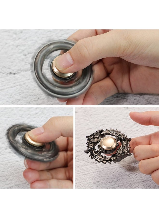 3 Pieces Dragon Spinner Metal Spinners Cool Fingertip Spinners Metal Finger Spinner For Anxiety Stress Relief Toy Party Favor Christmas Gifts (Black)