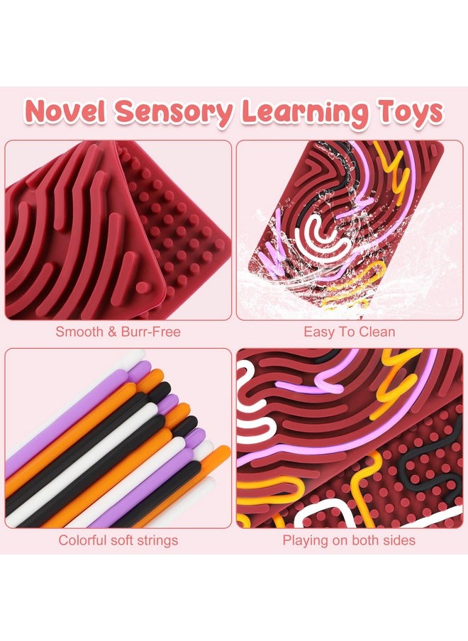 Boxgear Sensory Activity Board Silicone Fidget Toy | Sensory Fidget Toys for Kids 8-12 | Quite Fidget Toy for Classroom, Autism Sensory Activities for Calming, Anxiety, ADHD