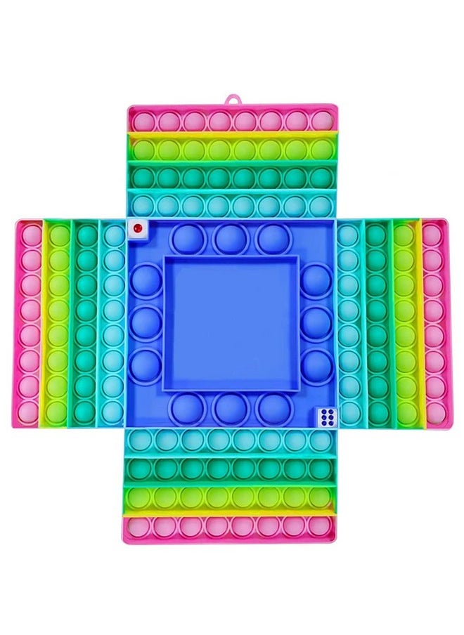 FunBlast Jumbo Pop Bubble Fidget Toys, Ludo Game Kids Toy Pop it Toys Set for 4 Players, Silicone Fidget Pop It (Multicolor) (4 Player Jumbo Pop it)