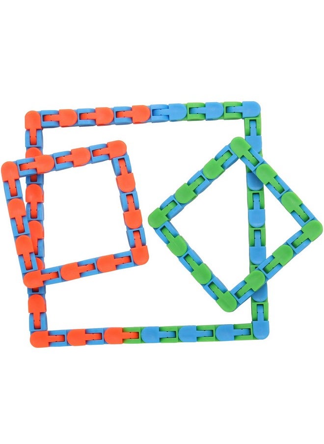 Yeetec 6 Pack 24 Links Wacky Tracks Snap and Click Fidget Toys, Finger Sensory Toys, Snake Puzzles for Stress Relief, Party Bag Fillers, Party Favours, Random Color