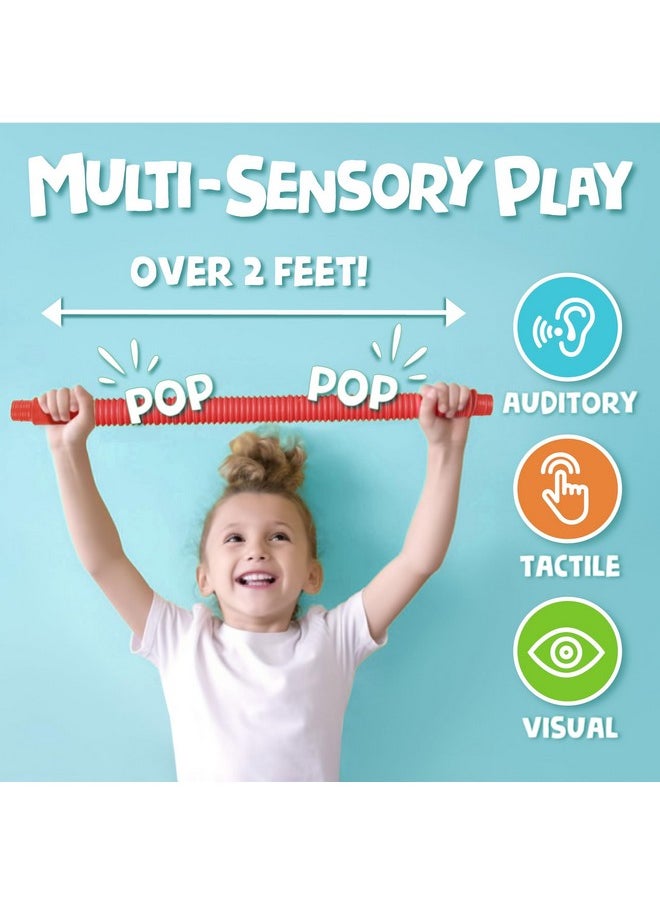 BUNMO Stocking Stuffers for Kids - Pop Tubes - Sensory Toys - Stocking Stuffers - Toddler Toys - Imaginative Play & Stimulating Creative Learning - Stocking Stuffers for Toddlers 3+ - 8 Pack Large