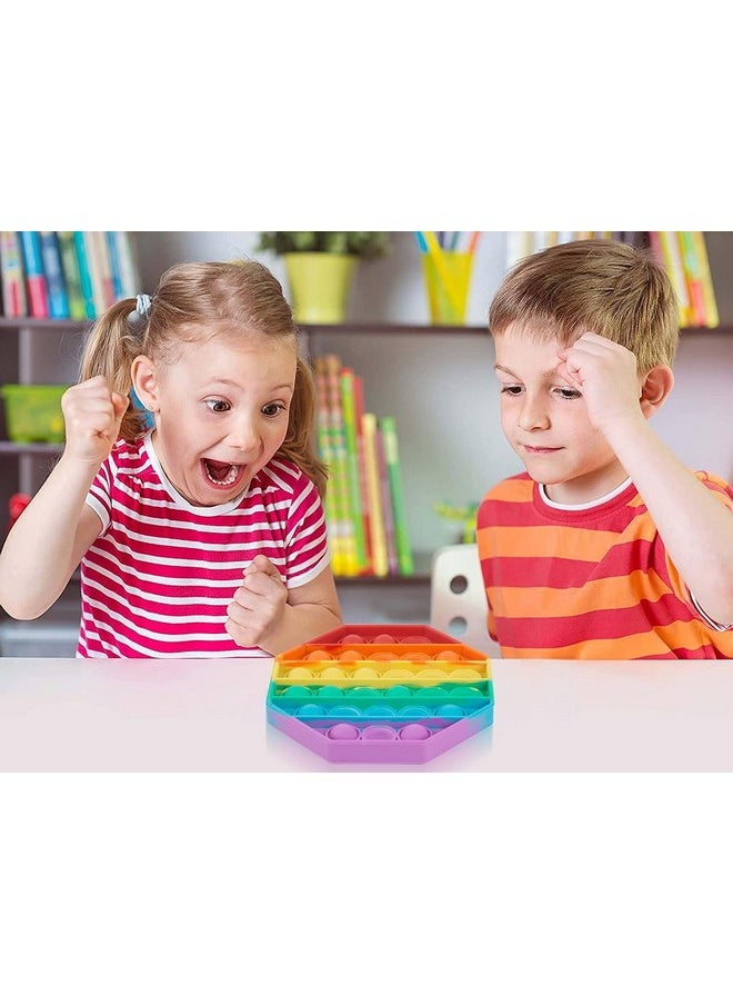 Toyshine Pack of 4- Circle, Square, Octagon and Curve Square - Fidget Popping Sounds Toy, BPA Free Silicone, Push Bubbles Toy for Autism Stress Reliever, Sensory Toy Pop It Toys