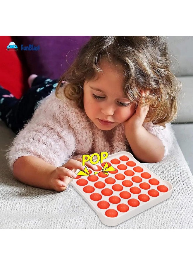 FunBlast Pop It - Popit Game, Poppet for Kids, Pop It Toy, Pop It Toys for Kids, Pop It Fidget Toy, Pop It Big, Square & Round Pop it Fidget Toy,Stress Relief Toys (Pack of 2 Pcs)