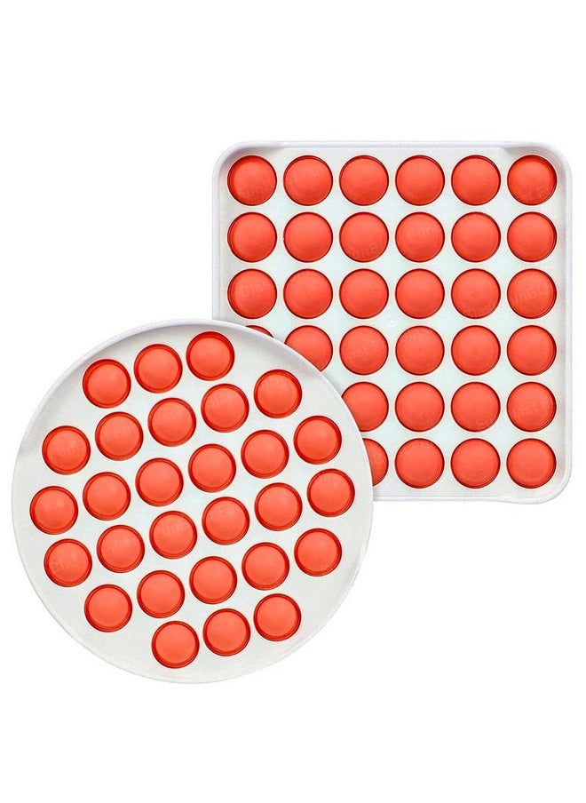 FunBlast Pop It - Popit Game, Poppet for Kids, Pop It Toy, Pop It Toys for Kids, Pop It Fidget Toy, Pop It Big, Square & Round Pop it Fidget Toy,Stress Relief Toys (Pack of 2 Pcs)