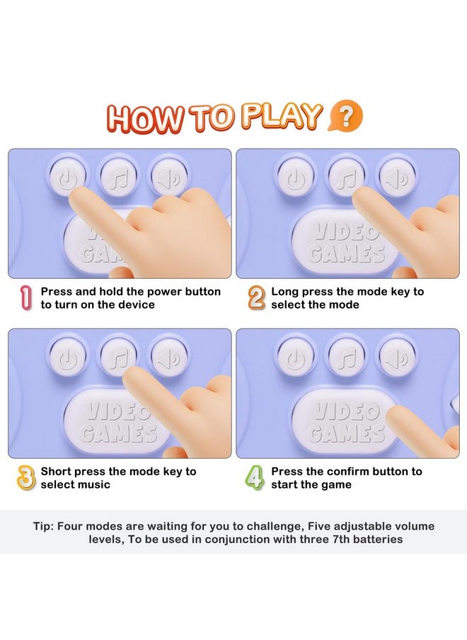 Quick Push Game Rhythm Master Directional Button Toys for 3-12 Kids, Handheld Fast Push Game Puzzle Game Concentration Toys (Blue)