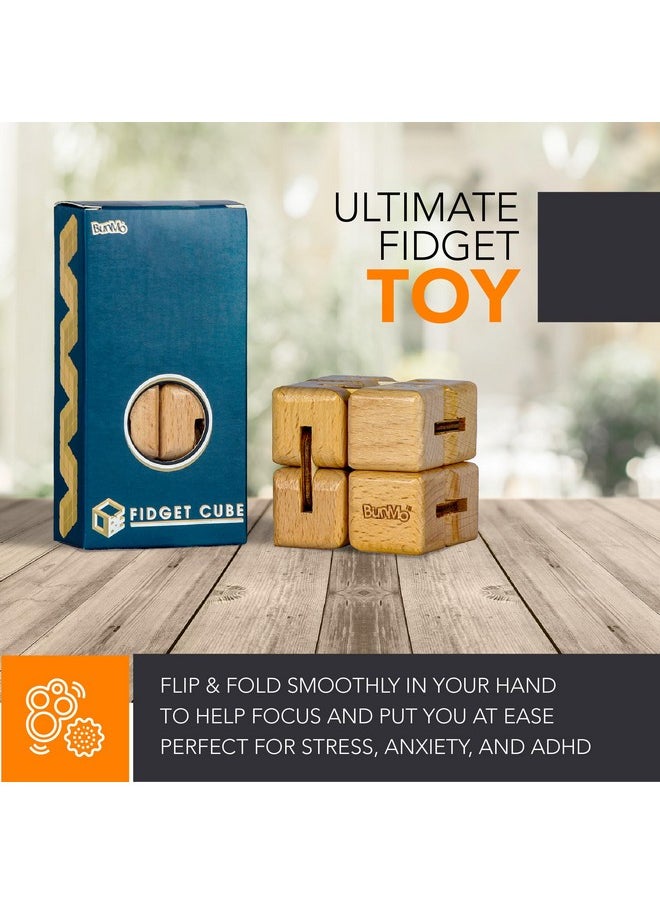 BUNMO Stocking Stuffers for Teens - Infinity Cube Fidget Toy - Stocking Stuffers for Teen Boys - Fidgets for Adults - Travel Toys - Gifts for Teenage Boys - 10 Year Old Boy Gift - 1 Pack Beech Wood