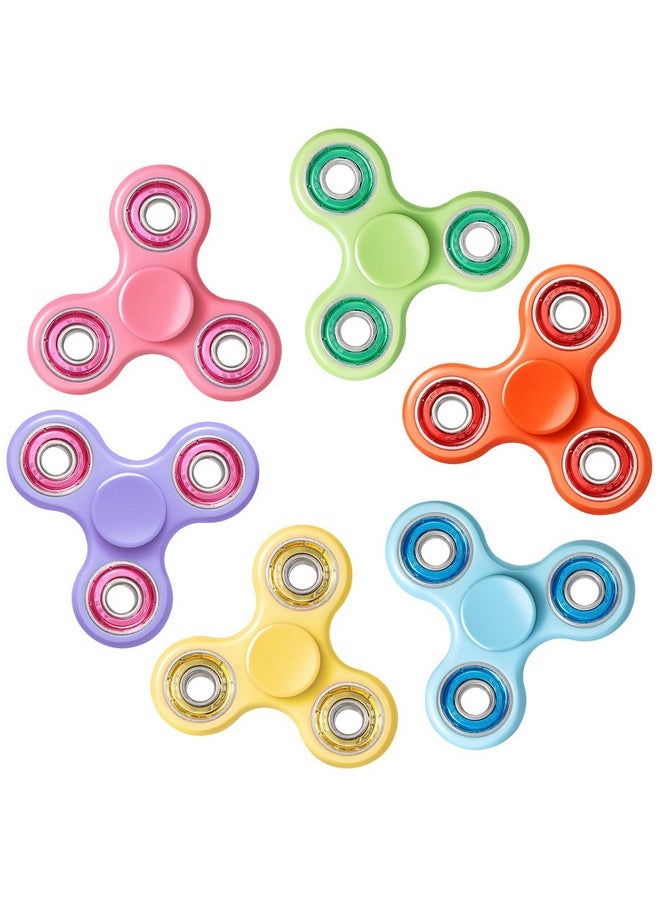 Gigilli Fidget Spinners 6 Pack, Sensory Fidget Toys Classroom Prizes for Boys Girls, Bulk Christmas Party Favors for Kids 8-12, Goodie Bags Stuffers, ADHD Anxiety Fidget Spinner Birthday Return Gifts