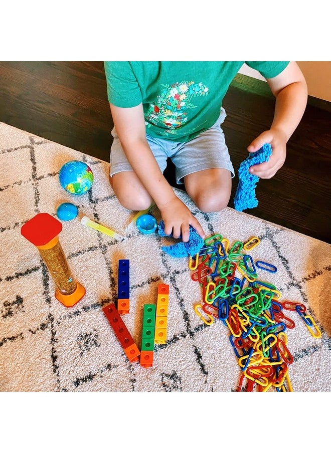 hand2mind Sensory Fidget Toy Kit, Play Therapy Toys, Fidget Tube, Mini Glow Sticks, Play Foam, Stress Ball, Anxiety Sensory Items, Occupational Therapy Toys, Calm Down Corner Supplies (128 Pieces)