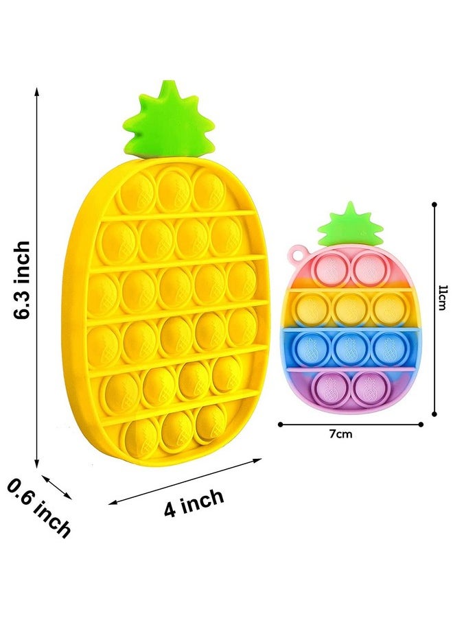 FunBlast Pop Bubble Fidget, Autism Special Needs Silicone Stress Reliever, Squeeze Sensory Toy, Toy for Kids (Pineapple)