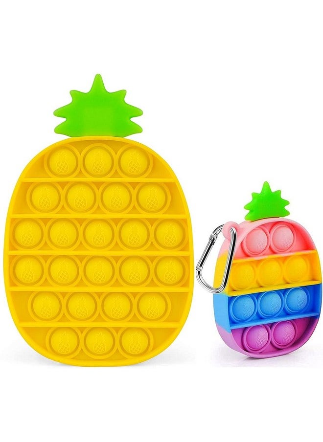 FunBlast Pop Bubble Fidget, Autism Special Needs Silicone Stress Reliever, Squeeze Sensory Toy, Toy for Kids (Pineapple)